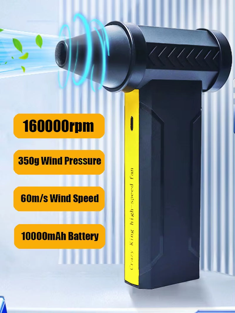 New 160000RPM Powerful Wind 60M/S Mini Turbo Jet Fan 10000MAH Handheld Brushless Motor Snow Blower Industrial Duct Fan Car Dryer