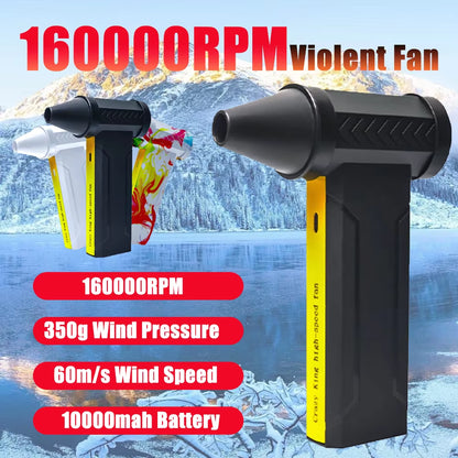 New 160000RPM Powerful Wind 60M/S Mini Turbo Jet Fan 10000MAH Handheld Brushless Motor Snow Blower Industrial Duct Fan Car Dryer