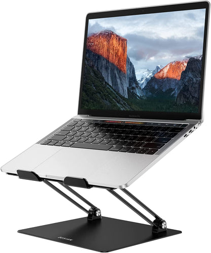 LS10 Aluminum Laptop Stand, Ergonomic Adjustable Notebook Riser Holder Computer Stand Compatible with Air, Pro, Dell, HP, Lenovo More 10-14" Laptops, Black